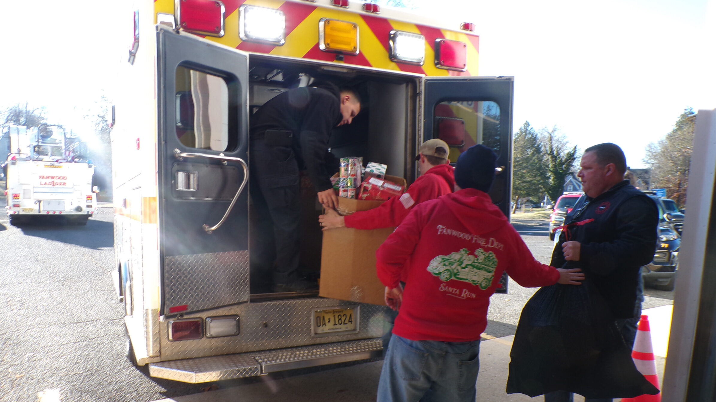 FRS loading up presents for the Santa parade