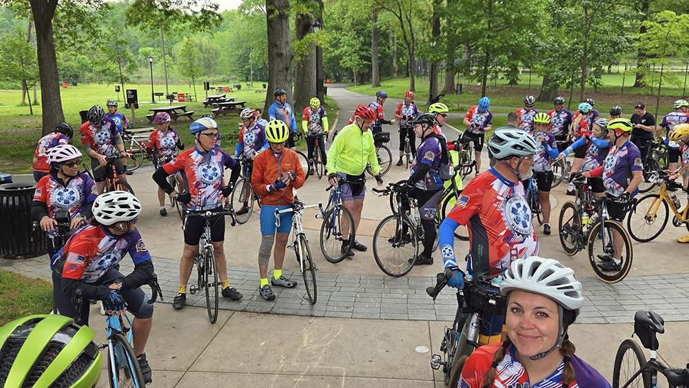 EMS bikers at Forest Rd Park Fanwood